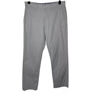 J.Crew Bowery Pinstripe Pants Size 30 x 30 Blue White Flat Front Preppy
